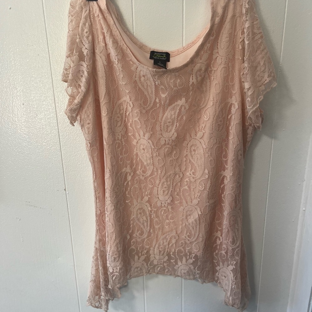 SHAN Lace Blouse - Soft Pink